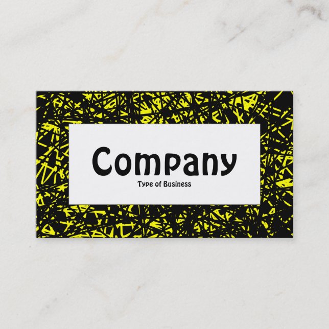 Centre Label - Abstract Lines - Yellow Business Card (Front)