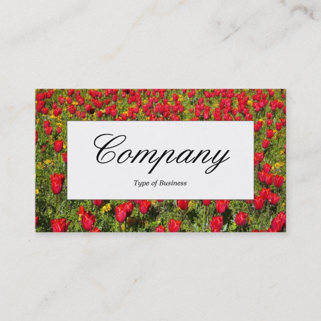 Centre Label - Bed of Tulips Business Card (Front)