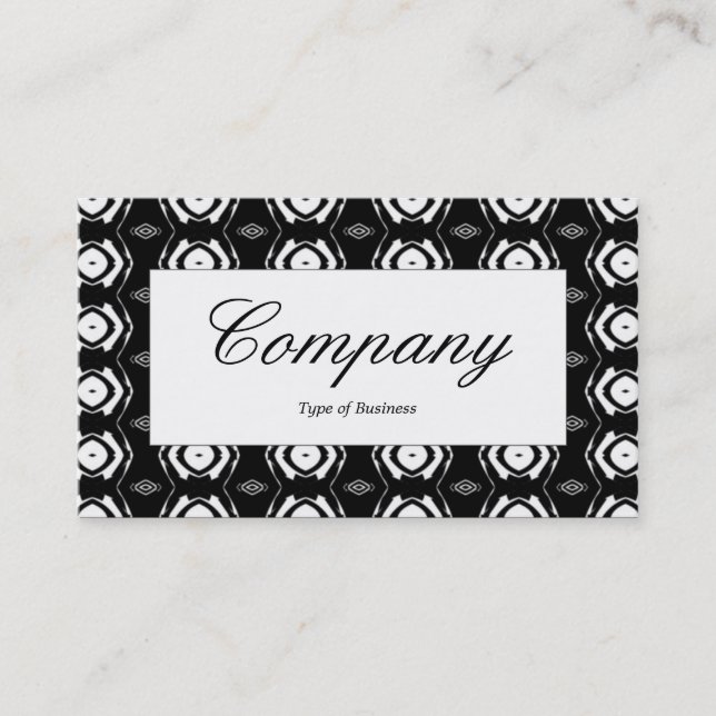 Centre Label - Black and White pattern Business Card (Front)