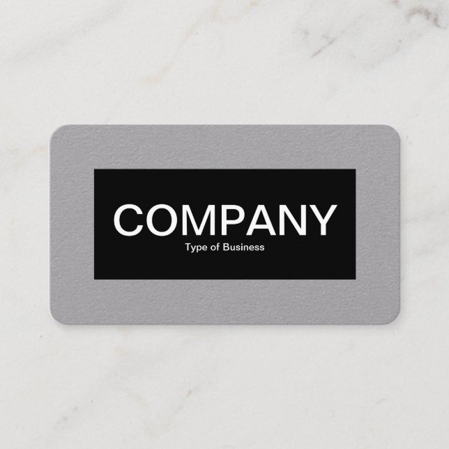 Centre Label - Black with White (Grey Card) Business Card (Front)