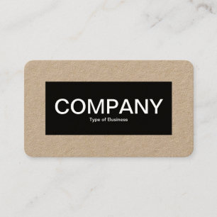 Centre Label - Black with White (Kraft) Business Card