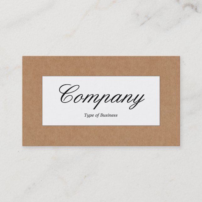 Centre Label - Cardboard Box Texture Business Card (Front)