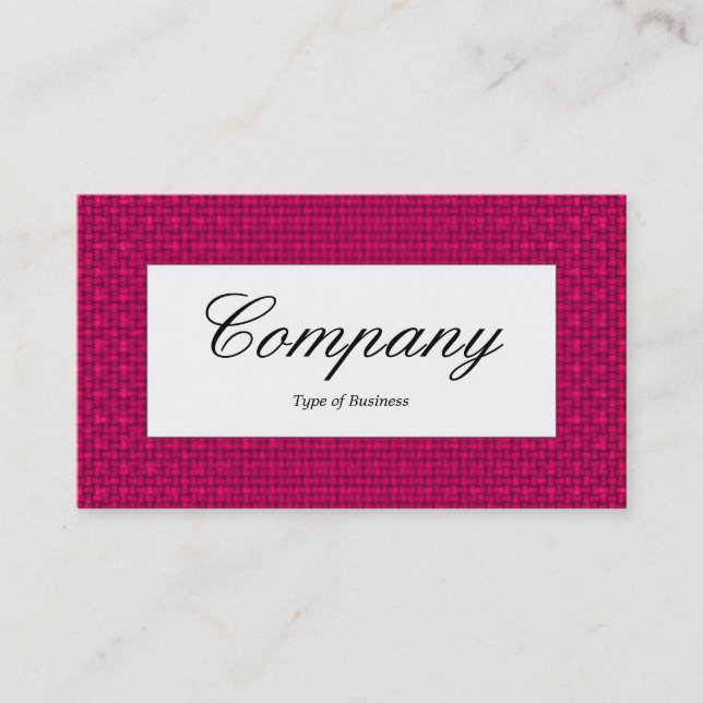 Centre Label - Crimson Fabric Texture Business Card (Front)