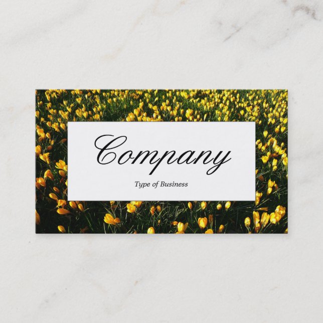 Centre Label - Crocuses Business Card (Front)