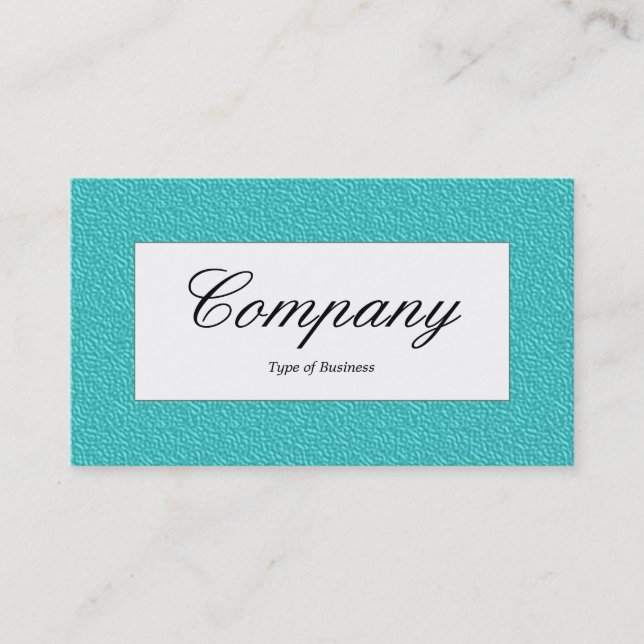 Centre Label - Cyan Embossed Texture Business Card (Front)
