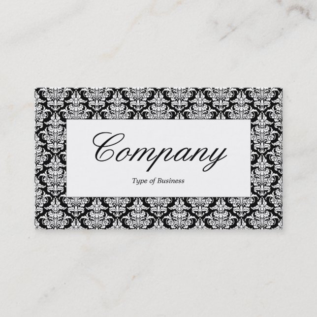 Centre Label - Damask Pattern Business Card (Front)