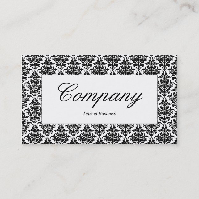 Centre Label - Damask Pattern Business Card (Front)