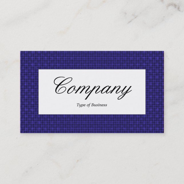 Centre Label - Dark Blue Fabric Texture Business Card (Front)