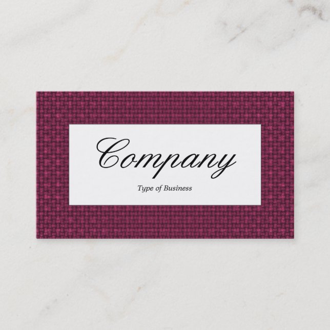 Centre Label - Dark Crimson Fabric Texture Business Card (Front)