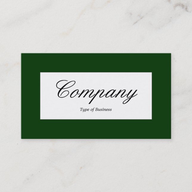 Centre Label - Dark Green (003300) Business Card (Front)