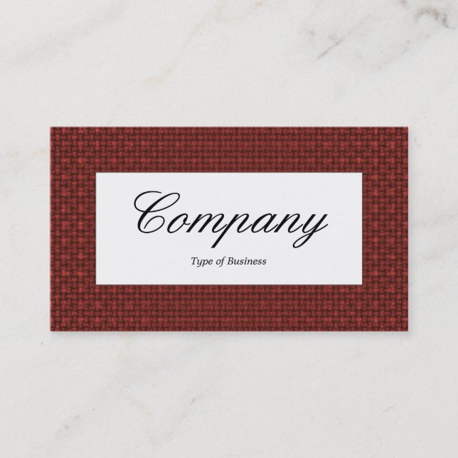 Centre Label - Dark Red Fabric Texture Business Card (Front)