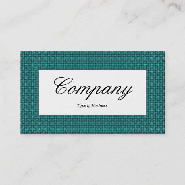 Centre Label - Dark Turquoise Fabric Texture Business Card (Front)