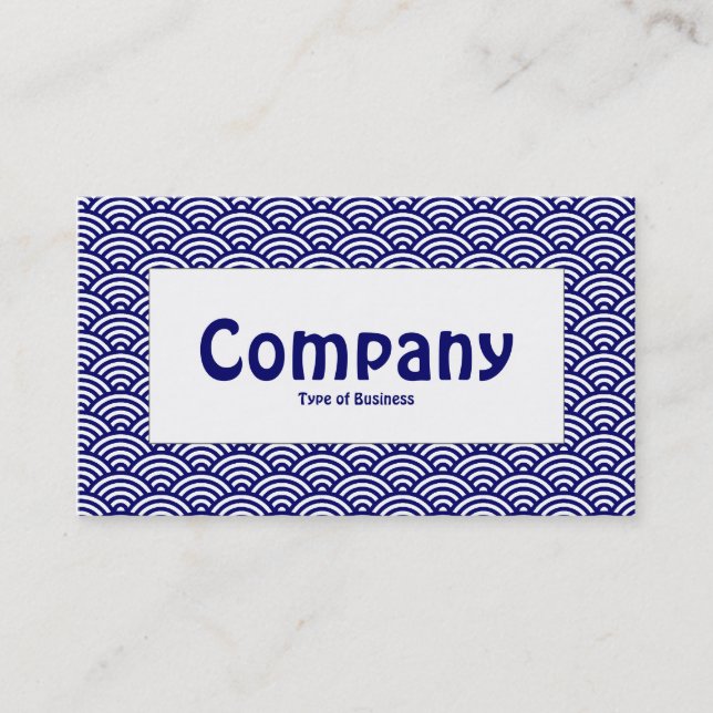 Centre Label - Fish Scale - Dark Blue & White Business Card (Front)