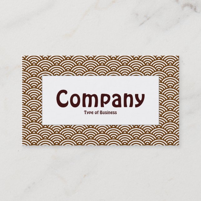 Centre Label - Fish Scale - Dark Brown & White Business Card (Front)