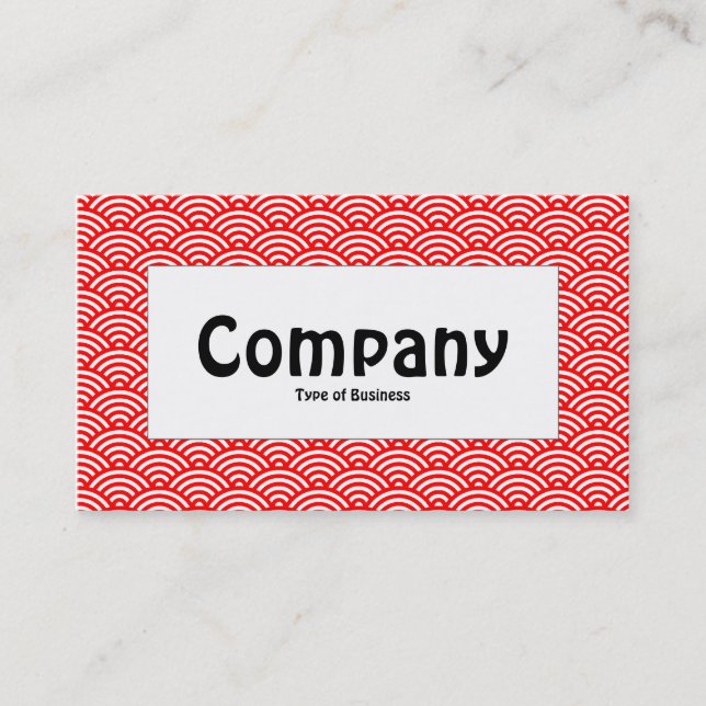Centre Label - Fish Scale - Red & White Business Card (Front)