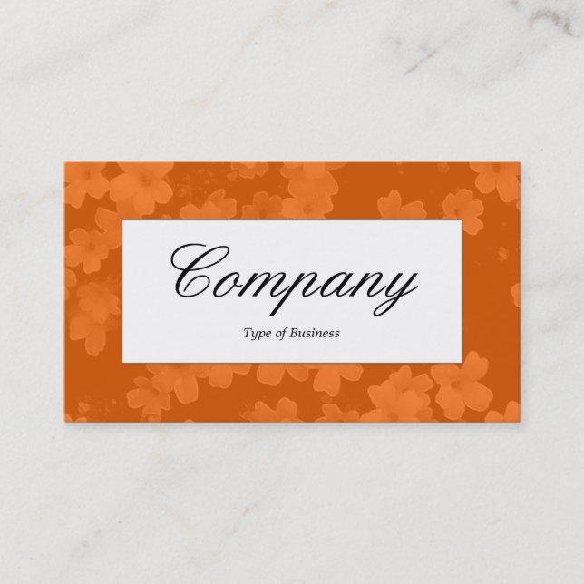 Centre Label - Flower Texture - Orange Business Card (Front)