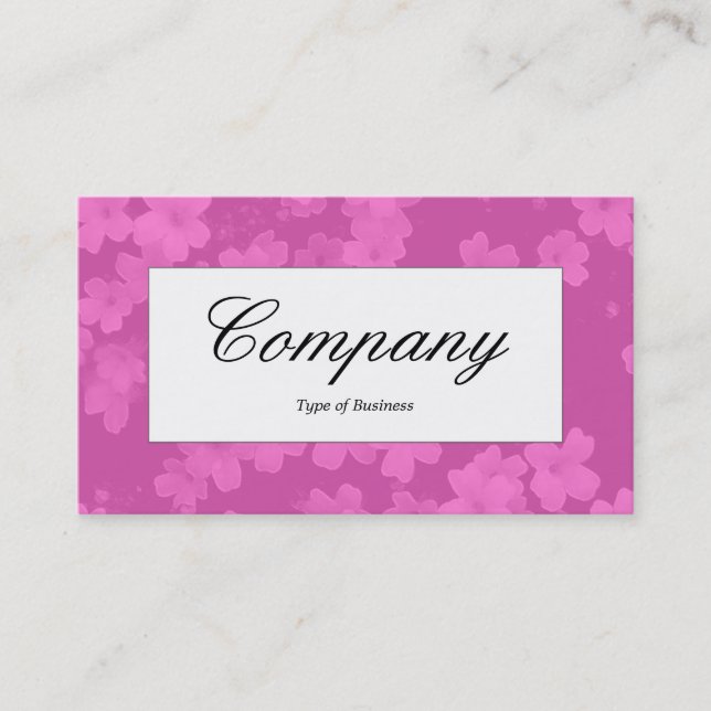Centre Label - Flower Texture - Pink Business Card (Front)