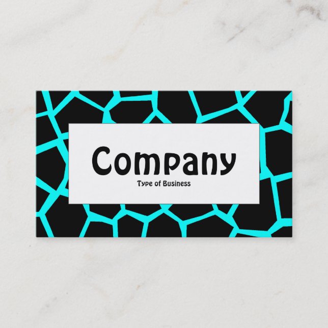 Centre Label - Go Giraffe Cyan Blue Business Card (Front)