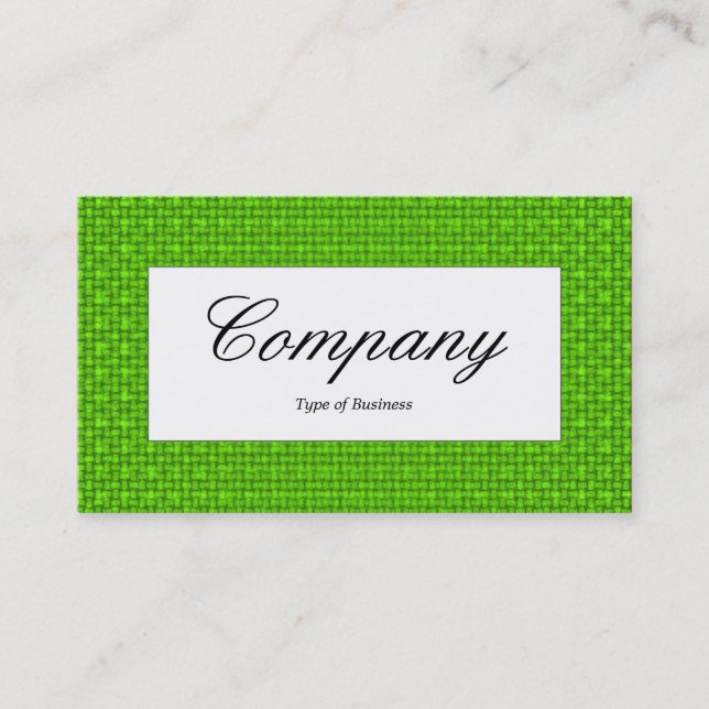 Centre Label - Green Fabric Texture Business Card (Front)