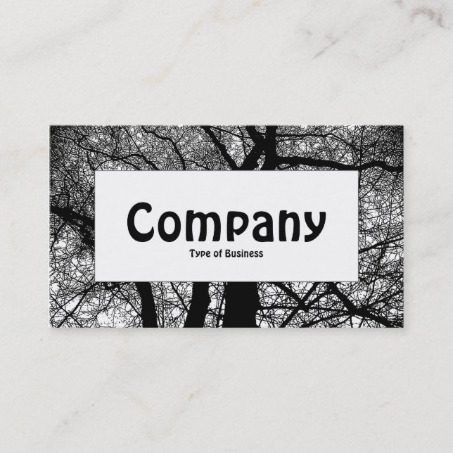 Centre Label - High Contrast Tree Business Card (Front)