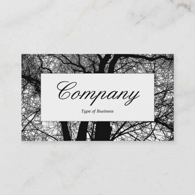 Centre Label - High Contrast Tree Business Card (Front)