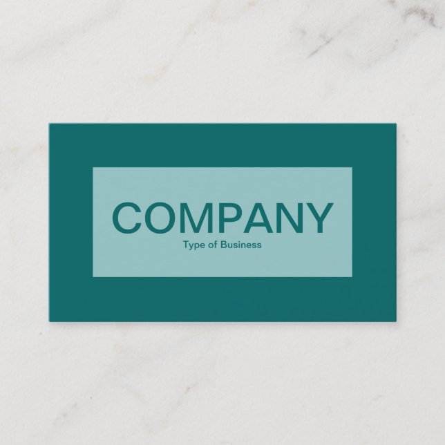 Centre Label - Light Blue Green with Teal 006666 Business Card (Front)