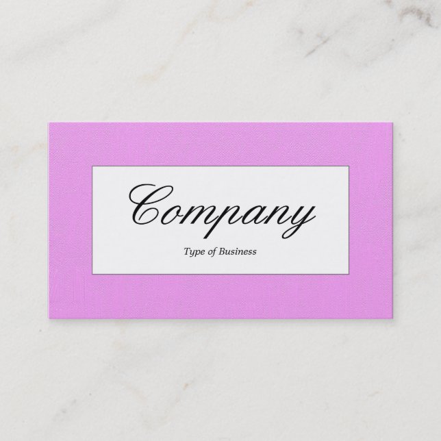 Centre Label - Lilac Painted Canvas Business Card (Front)
