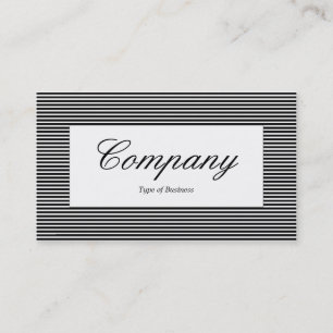 Centre Label - Lined Pattern - Black and White Business Card