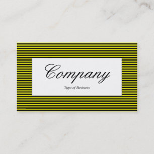 Centre Label - Lined Pattern - Black and Yellow Business Card