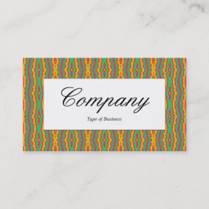 Centre Label - Orange, Red and Green Abstract Business Card