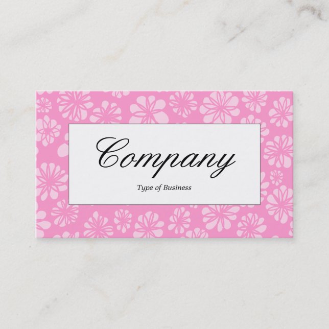 Centre Label - Pink Floral Business Card (Front)