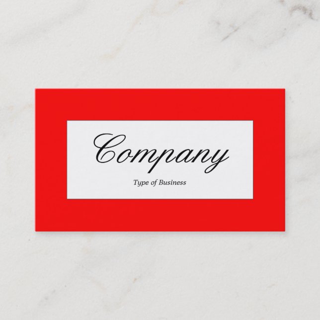 Centre Label - Red Business Card (Front)