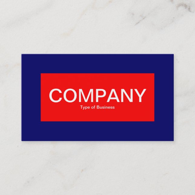 Centre Label - Red, Navy and White Business Card (Front)