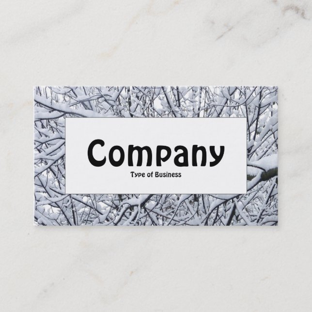Centre Label - Snowy Branches Business Card (Front)