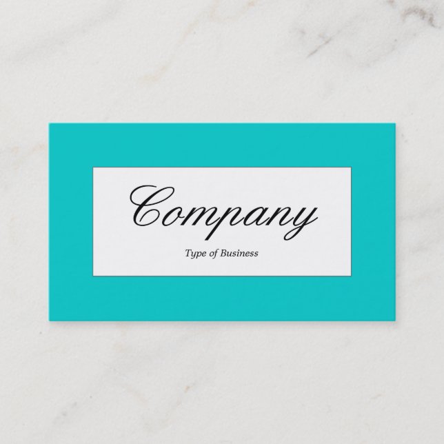 Centre Label - Turquoise (00CCCC) Business Card (Front)