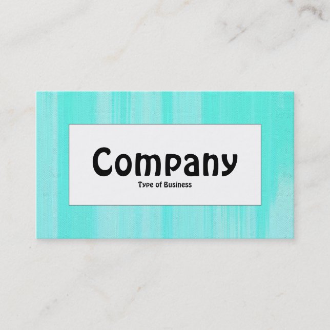 Centre Label - Turquoise Painted Canvas Business Card (Front)
