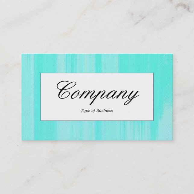 Centre Label - Turquoise Painted Canvas Business Card (Front)