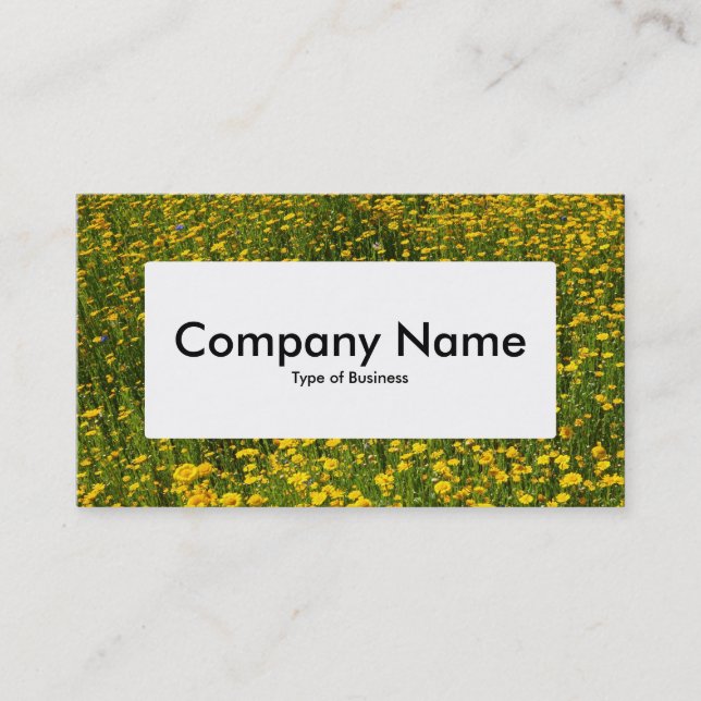 Centre Label v4 - Bed of Yellow Daisies Business Card (Front)
