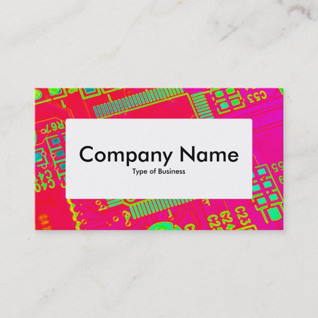 Centre Label v4 - Colourful Abstract Circuitry Business Card (Front)