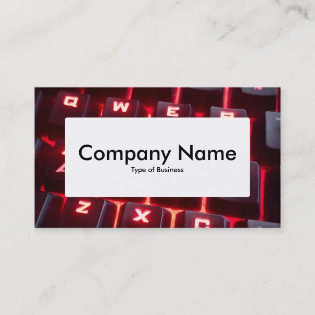 Centre Label v4 - Glowing Keyboard Business Card (Front)
