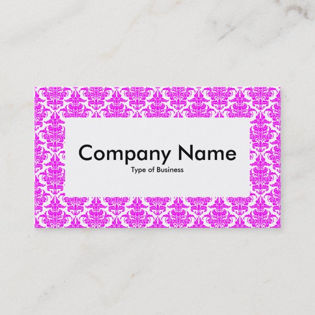 Centre Label v4 - Magenta Damask Business Card (Front)