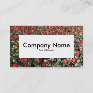 Centre Label v4 - Red Tulips and Primroses Business Card
