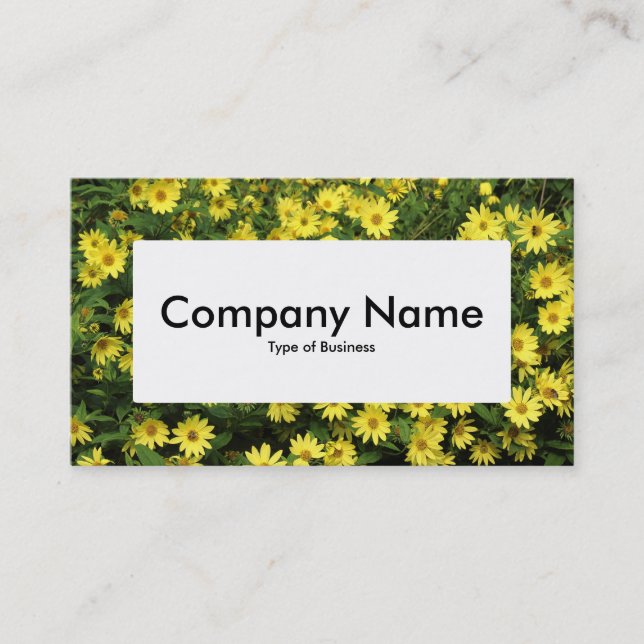 Centre Label v4 - Yellow Daisies Business Card (Front)