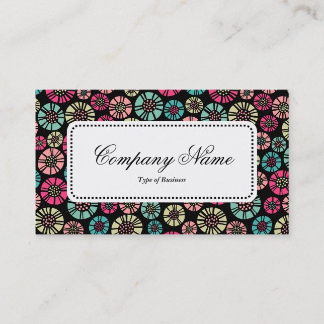 Centre Label v5 - Abstract Flowers 031023 Business Card (Front)