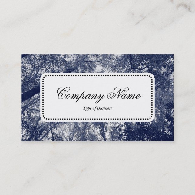 Centre Label v5 - Blue Autumn Business Card (Front)