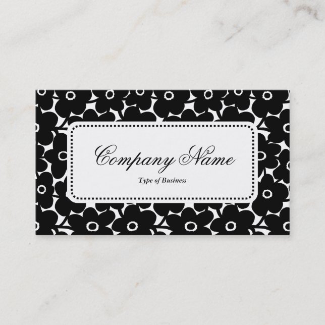 Centre Label v5 - Bold Flowers Business Card (Front)