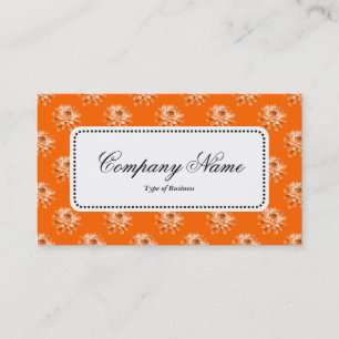 Centre Label v5 - Chrysanthemum Pattern Orange Business Card