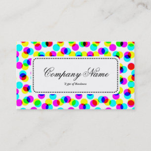 Centre Label v5 - Colour Halftone Pattern Business Card