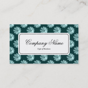 Centre Label v5 - Daisies - Dark Green Business Card
