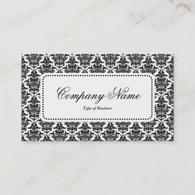 Centre Label v5 - Damask Business Card (Front)